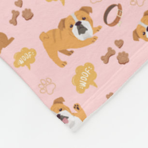 Bulldog-themapatroon Fleece Deken