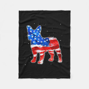 Bulldog Tie Dye Amerikaanse Vlag Patriottische 4 j Fleece Deken