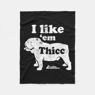 Bulldog top fleece deken