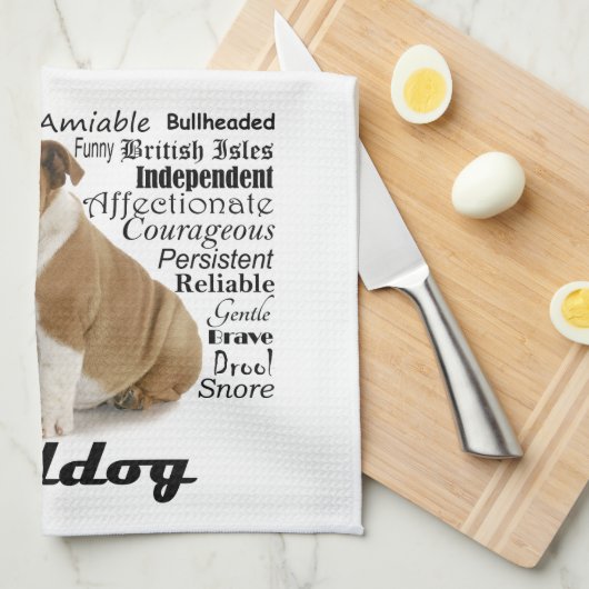 Bulldog Traits Kitchen Towel Theedoek (Quarter Fold)