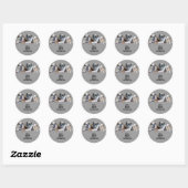 Bulldog Trio Adreslabel Ronde Sticker (Vel)