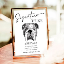 Bulldog Trouwhandtekening Drink Teken