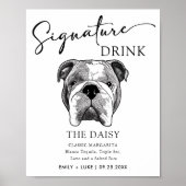 Bulldog Trouwhandtekening Drink Teken Poster (Voorkant)