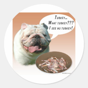 Bulldog Turkije Ronde Sticker