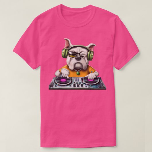 Bulldog Turn Table Djing Music 207 T-shirt (Design voorkant)