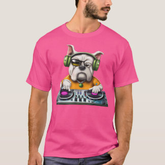 Bulldog Turn Table Djing Music 207 T-shirt