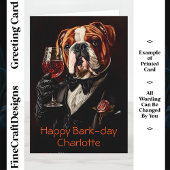 Bulldog, Tuxedo, Bow Stropdas Wine CR8 Aangepaste Kaart