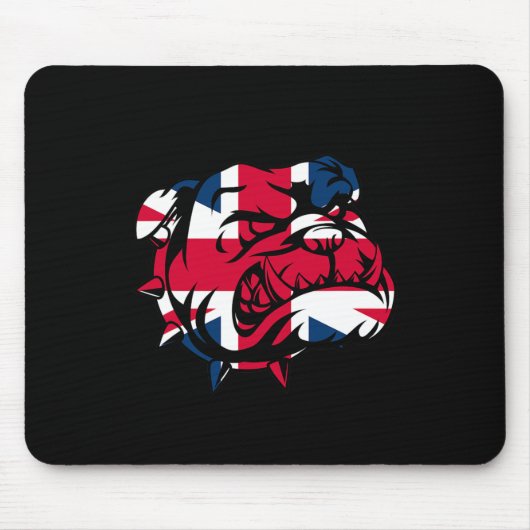 Bulldog Union Jack Vlag Muismat (Voorkant)