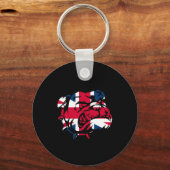 Bulldog Union Jack Vlag Sleutelhanger (Voorkant)