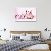 Bulldog; vaak de Engelse Bulldog genoemd. is een Canvas Afdruk (Insitu (Slaapkamer))