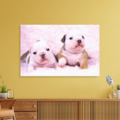 Bulldog; vaak de Engelse Bulldog genoemd. is een Canvas Afdruk (Insitu (Woonkamer))