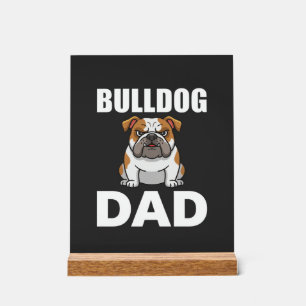 Bulldog Vader Cartoon Hondenliefhebber Acryl Bord