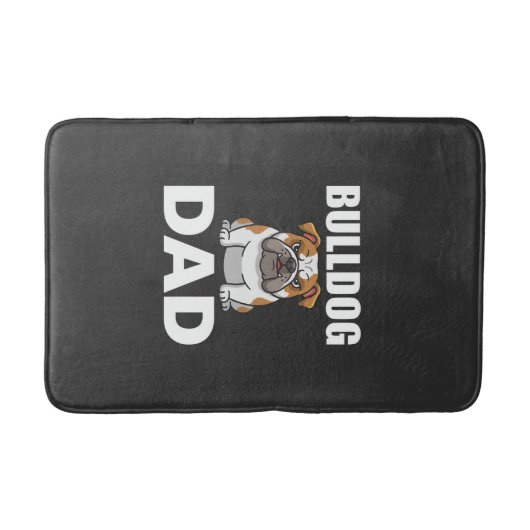Bulldog Vader Cartoon Hondenliefhebber Badmat (Voorkant)