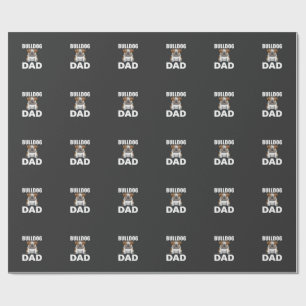 Bulldog Vader Cartoon Hondenliefhebber Cadeaupapier