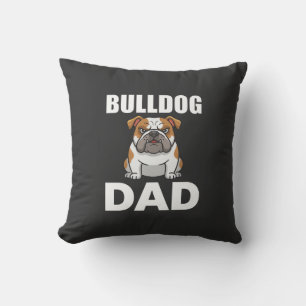 Bulldog Vader Cartoon Hondenliefhebber Kussen