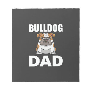 Bulldog Vader Cartoon Hondenliefhebber Notitieblok