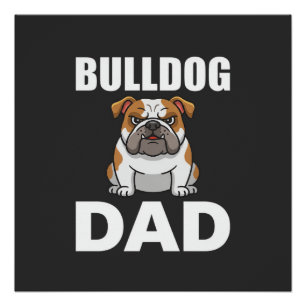 Bulldog Vader Cartoon Hondenliefhebber Perfect Poster