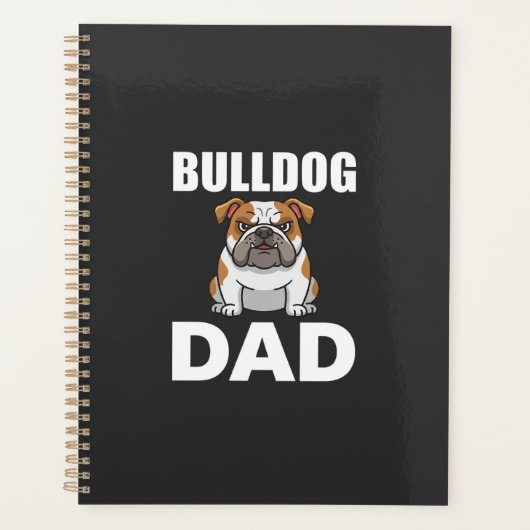 Bulldog Vader Cartoon Hondenliefhebber Planner (Voorkant)