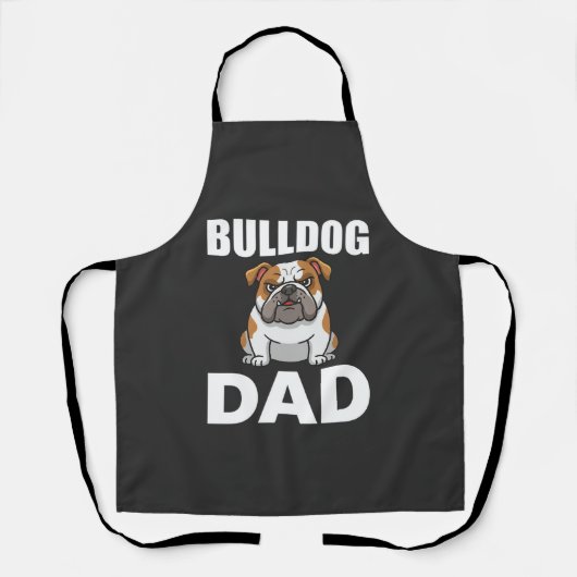 Bulldog Vader Cartoon Hondenliefhebber Schort (Voorkant)