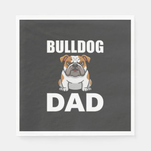 Bulldog Vader Cartoon Hondenliefhebber Servet