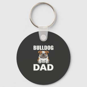Bulldog Vader Cartoon Hondenliefhebber Sleutelhanger