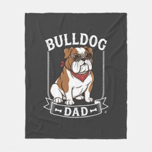 Bulldog Vader Hond Zonnebril Bandana Fleece Deken
