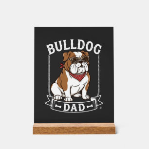 Bulldog Vader Honden Zonnebril Bandana Acryl Bord