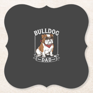 Bulldog Vader Honden Zonnebril Bandana Kartonnen Onderzetters