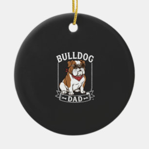 Bulldog Vader Honden Zonnebril Bandana Keramisch Ornament