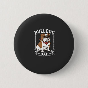 Bulldog Vader Honden Zonnebril Bandana Ronde Button 5,7 Cm