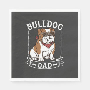 Bulldog Vader Honden Zonnebril Bandana Servet