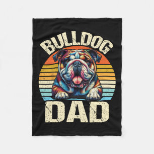 Bulldog vader Hondenliefhebbers papa Vaderdag Fleece Deken