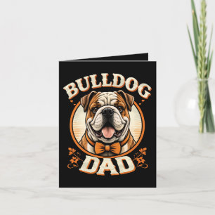 Bulldog Vader – Schattige Vintage Bulldog Vaderdag Feestdagen Kaart
