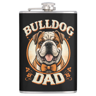 bulldog vader – schattige vintage bulldog vaderdag heupfles
