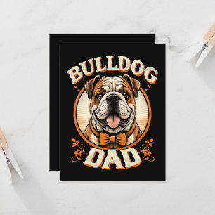 Bulldog Vader – Schattige Vintage Bulldog Vaderdag Kaart