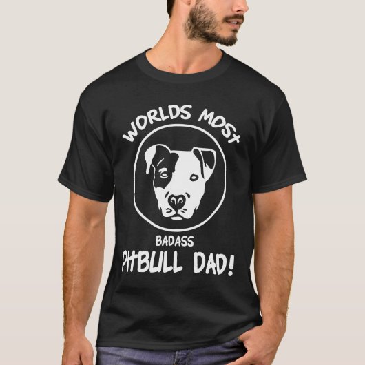 Bulldog Vaderdag Pitbull Hond Vader Cadeau T-shirt (Voorkant)