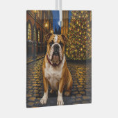 Bulldog Vakantie  Glas Ornament (Voorkant Rechts)