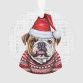 Bulldog Vakantiefoto Kerstmis Ornament (achterkant)