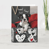 Bulldog Valentijn Kaart (Voorkant)