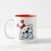 Bulldog Valentijn Tweekleurige Koffiemok (Links)