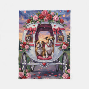 Bulldog Valentijnsdag Fleece Deken