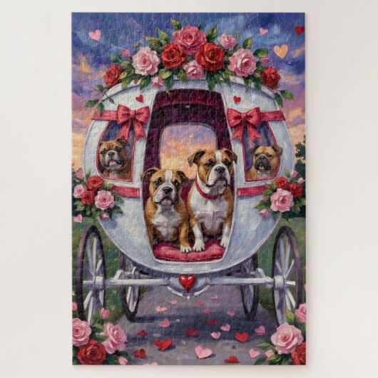 Bulldog Valentijnsdag Legpuzzel (Verticaal)