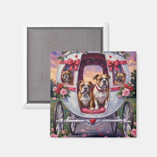 Bulldog Valentijnsdag Magneet (Voorkant / Achterkant)