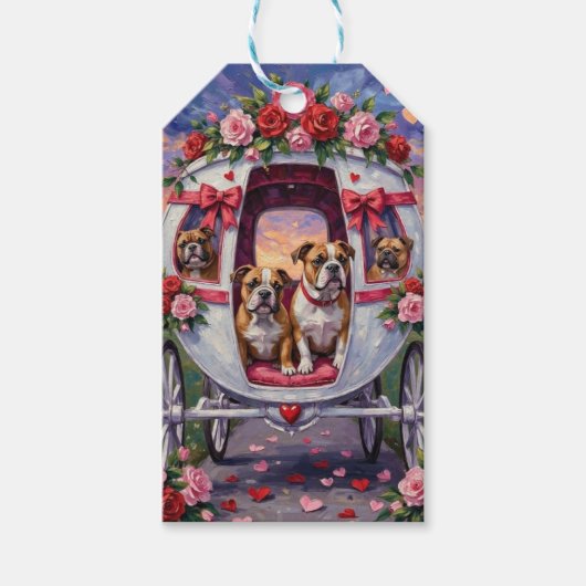 Bulldog Valentine's Day Cadeaulabel (Voorkant)