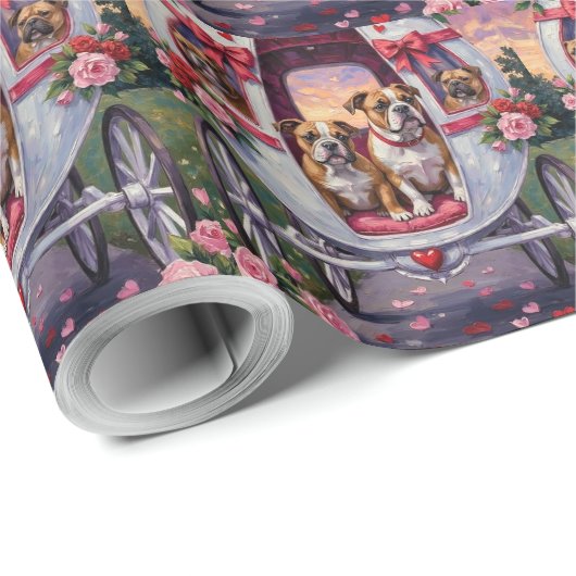 Bulldog Valentine's Day Cadeaupapier (Rol Hoek)