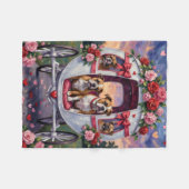 Bulldog Valentine's Day Fleece Deken (Voorkant (Horizontaal))