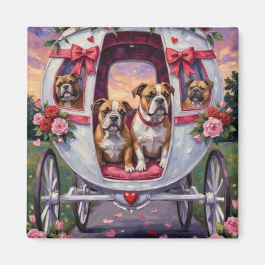 Bulldog Valentine's Day Magneet (Voorkant)