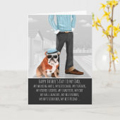 Bulldog van de Dog Vaderdag Funny Kaart (Gele Bloem)