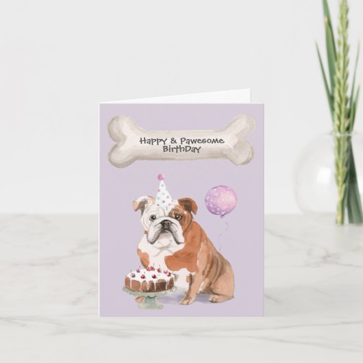 Bulldog Verjaardag Feestdagen Kaart (Voorkant)