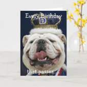 Bulldog Verjaardagskaart Kaart (Gele Bloem)